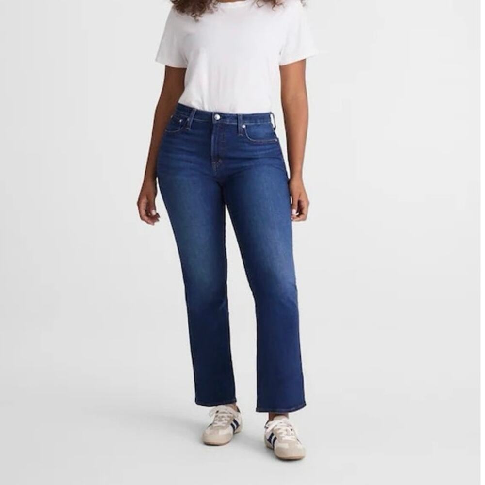 NWT Madewell Curvy Flare Crop Jean In Super Stretch Denim Osgoode Wash 28 Short